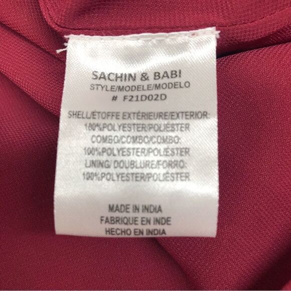SACHIN X BABI Burgundy Fit & Flare Mini Dress Sleeveless Cocktail Size 0 New - Picture 6 of 13